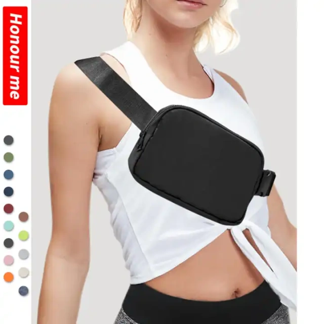 New Fashion Women Waterproof Nylon Fanny Pack Waist Bag Purse for Women Chest Bag Crossbody Cute Belt Sport Bag for Girls