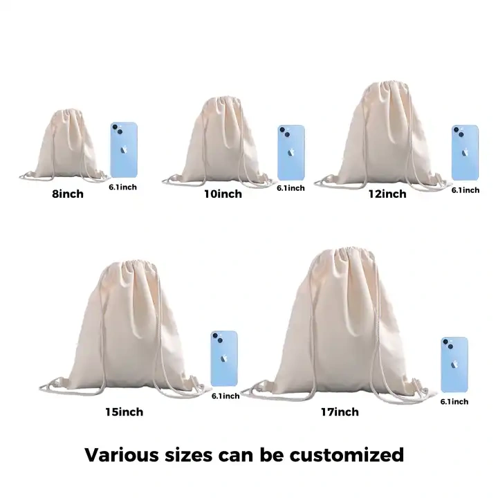 Cotton Drawstring Bag Custom Printed Sports Canvas Nylon Drawstring Backpacks Cotton Drawstring Bags with logo