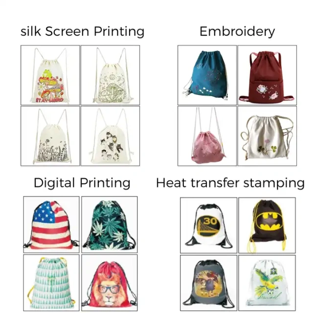 Cotton Drawstring Bag Custom Printed Sports Canvas Nylon Drawstring Backpacks Cotton Drawstring Bags with logo