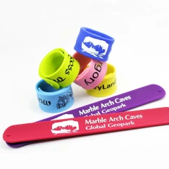 Slap Bracelets Custom Logo Silicone Slap Bracelets Luminous Rubber Wristband Glowing Silicone Snap Wristband