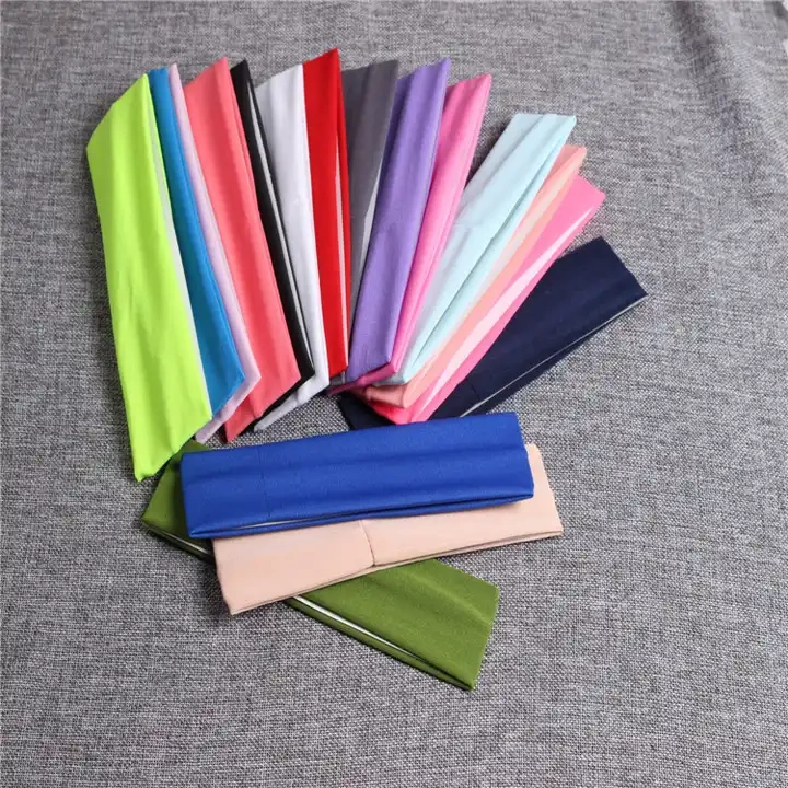 customized logo sport 100%cotton headband embroidery hot stamping milk fiber