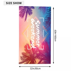 Custom Printed Logo Microfiber Towel Super Absorbent Quick-Dry Soft Lightweight Sand Free Beach Towel