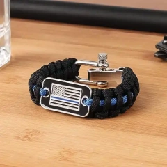 Paracord Bracelet with Metal Plate