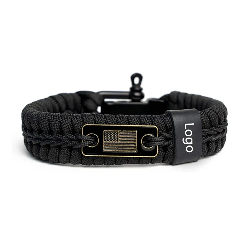 Paracord Bracelet with Metal Plate