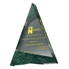 Marble Crystal Trophy Custom UV Printing Business Awards Trophies Souvenir