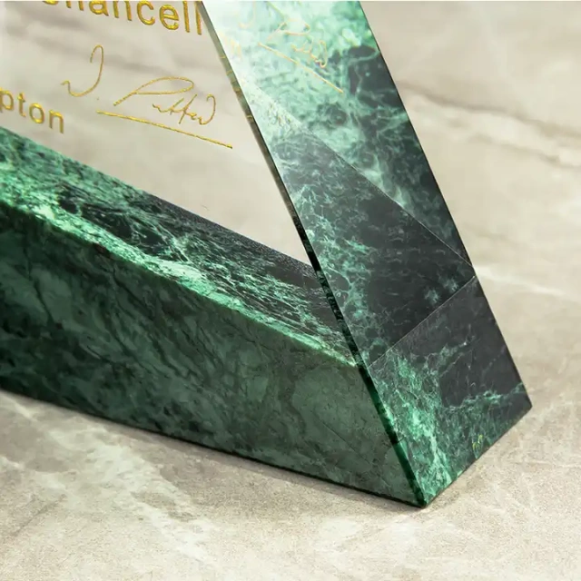 Marble Crystal Trophy Custom UV Printing Business Awards Trophies Souvenir