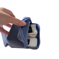 Silicone Coin Purse Pouch Custom Logo Square Small Keychain Coins Purses With Zipper