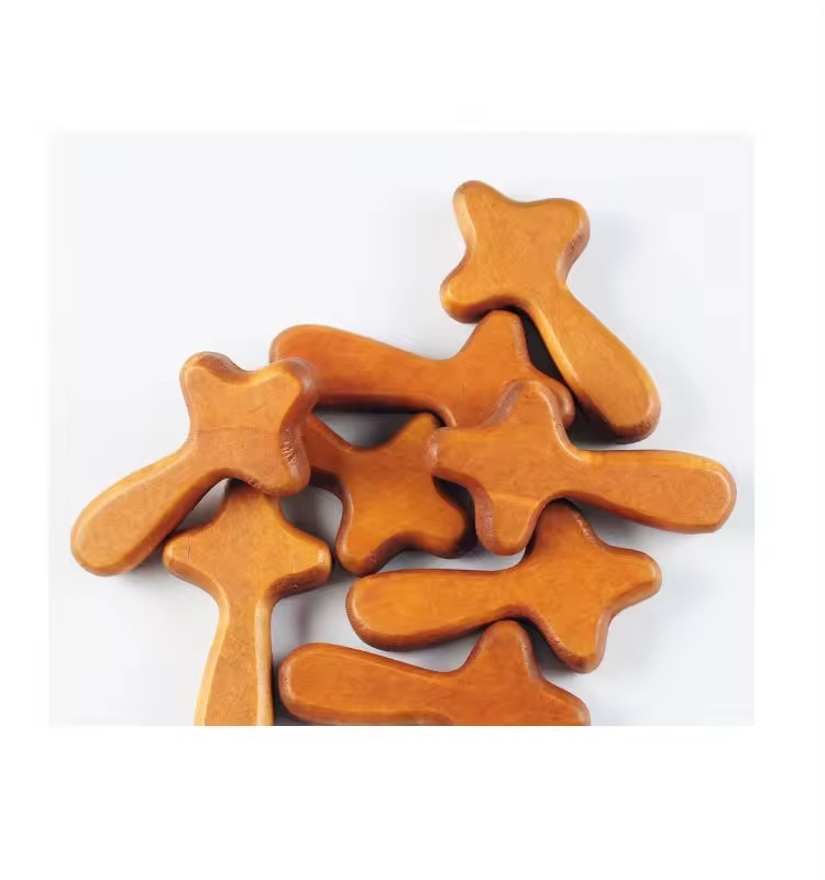 Mini Wood Holding Hand Cross Handheld Wooden Cross Christian Religious Gift