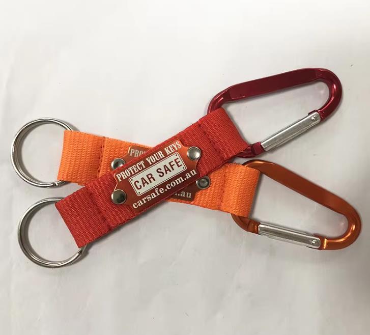 Metal Keychain With Carabiner Keychain With Custom Logo Short Lanyard