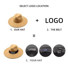 Faux Wool Big Wide Brim Felt Hat 9.5cm Fadora fedora hats for women men Ladies Spring