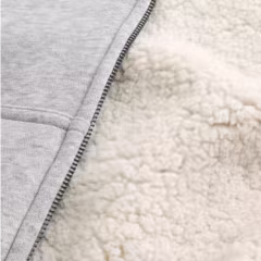 Oem Winter Thick Warm Hoodie Jacket With Hood For Men Plain Grey Hoodies Fleece Zip Hoodie