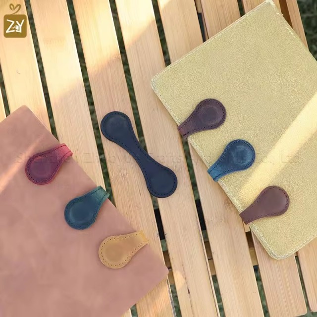 Leather Book Mark Magnetic Book Markers Gift Magnet Bookmarks