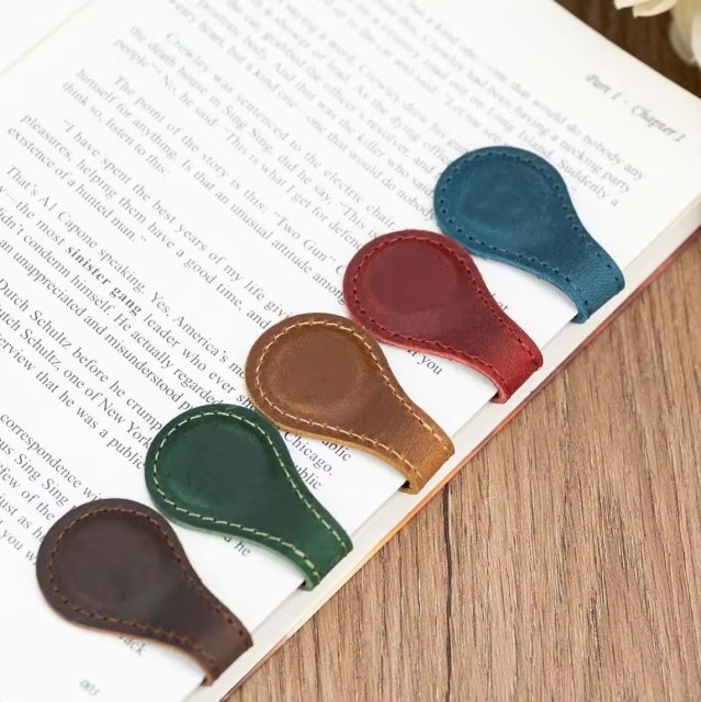 Leather Book Mark Magnetic Book Markers Gift Magnet Bookmarks