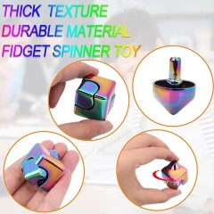 4 in 1 Fidget Spinner Cube Finger Top Decompression Tool Anti-Anxiety Focusing Stress Relief Fidget Toys for Kids and Adults