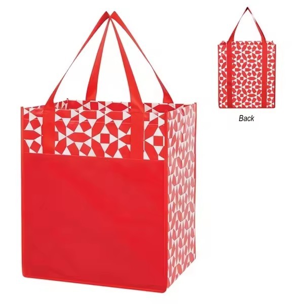 Waterproof Non-Woven Shopping Tote Bag With Front Pocket Grocery Laminated Bag Promotional Gifts Bag