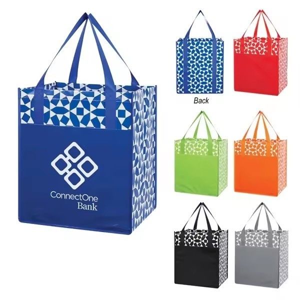 Waterproof Non-Woven Shopping Tote Bag With Front Pocket Grocery Laminated Bag Promotional Gifts Bag