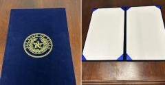Velvet Certificate Holder A4,Navy Blue Velvet Certificate Folder Cover