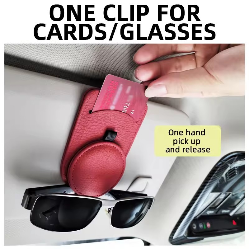Car Accessories Flip Fur Glasses Case Visor Sunglasses Glasses Clip Storage Creative Organizer Card Personalized Holder
