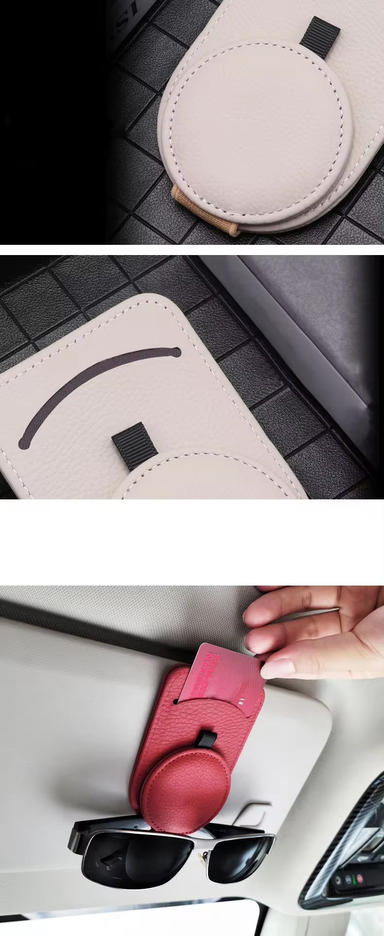 Car Accessories Flip Fur Glasses Case Visor Sunglasses Glasses Clip Storage Creative Organizer Card Personalized Holder