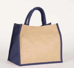 Custom Logo Borsa Juta Stoffa Personalizzata Bolsa Sac En Jute Tas Gunny Shopping Tote Bag With Handle