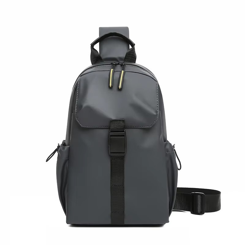 Mens Shoulder Messenger Bag Waterproof Vintage Pu Leather Crossbody Sling Backpack Travel Hiking Chest Bag