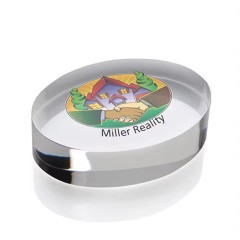 custom made crystal glass Lucite challenge coin paperweight