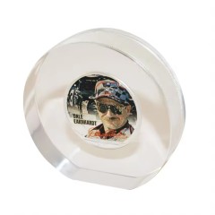 custom made crystal glass Lucite challenge coin paperweight