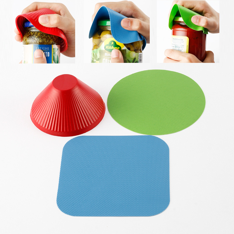 Multi-function Jar Openers Silicone Rubber Non Slip Jar Bottle Lid Grip Opener Pad Grippe