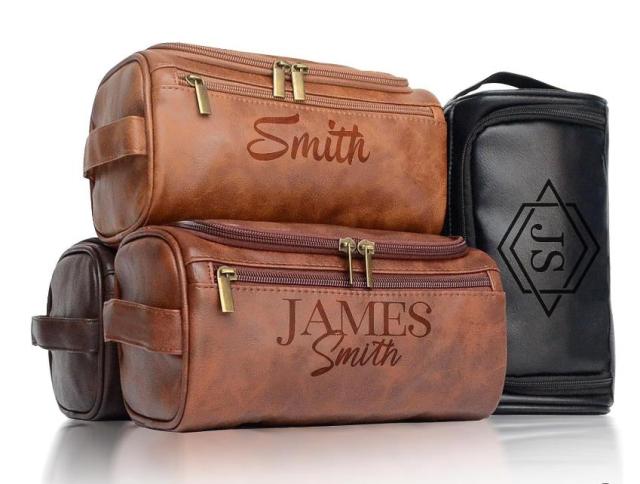 Top Sales Personalized Leather Toiletry kit Mens Wash Pouch bag for man/ Convenient cosmetic leather bag Waterproof Dopp Kit Bag