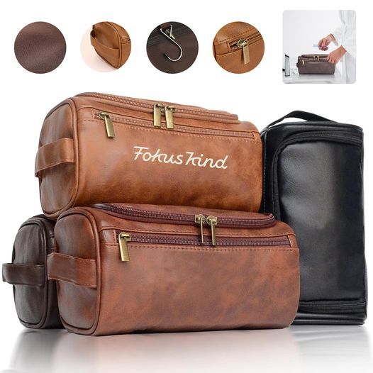 Top Sales Personalized Leather Toiletry kit Mens Wash Pouch bag for man/ Convenient cosmetic leather bag Waterproof Dopp Kit Bag