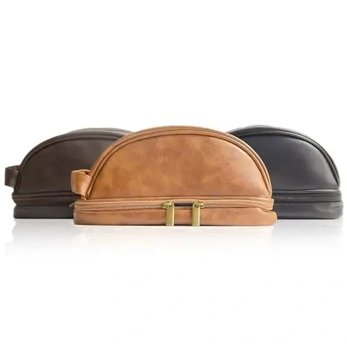 Top Sales Personalized Leather Toiletry kit Mens Wash Pouch bag for man/ Convenient cosmetic leather bag Waterproof Dopp Kit Bag