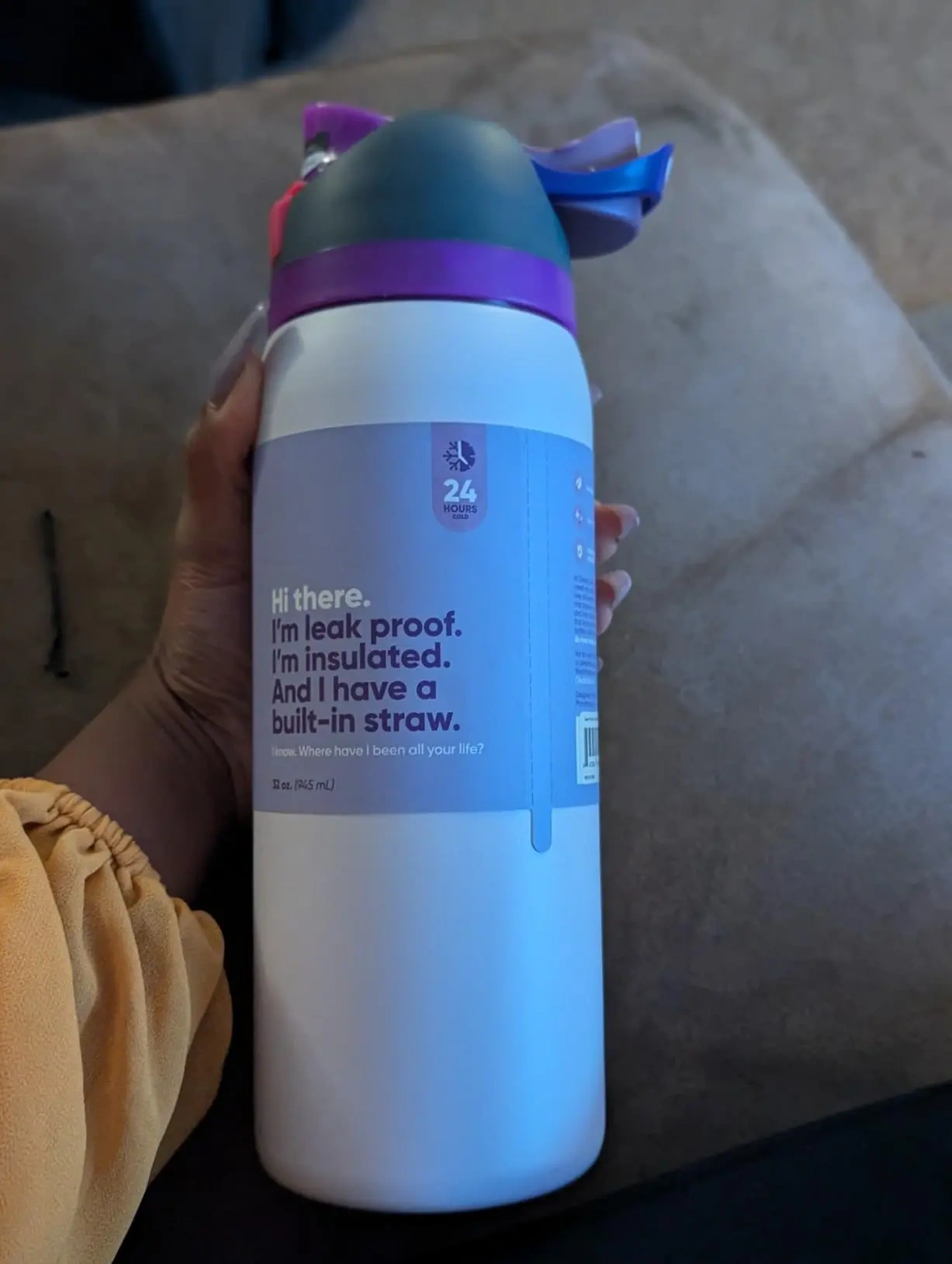 2024 Hot Sale 24oz 32oz Insulated Stainless Steel Water Bottle with Straw for Sports Wala Sports Water Bottle