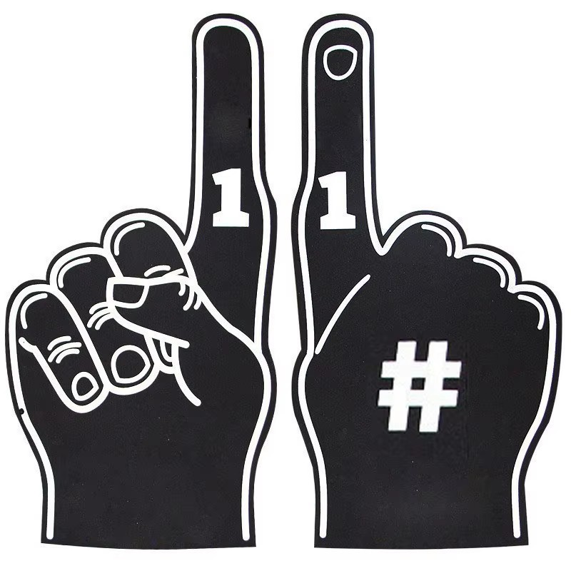 Nuoxin Professional Custom Shape Promotional Cheering EVA Foam Sponge Fingers Foam Hand For Sport Events Cheering