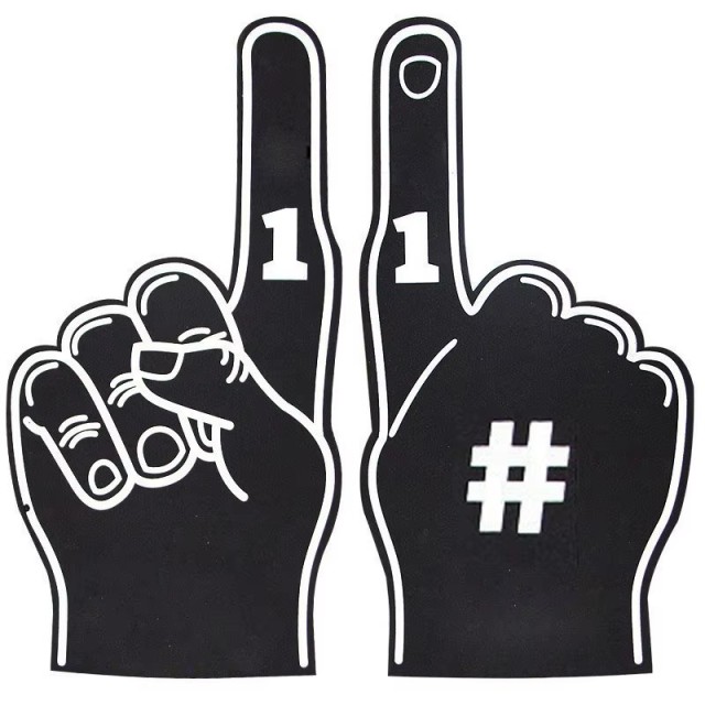 Nuoxin Professional Custom Shape Promotional Cheering EVA Foam Sponge Fingers Foam Hand For Sport Events Cheering