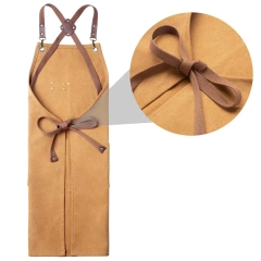 Custom Embroidery Camel Canvas Apron Multi-functional Pocket Hairdresser Woodworking Overalls Kitchen Repair Cleaning Tool Apron