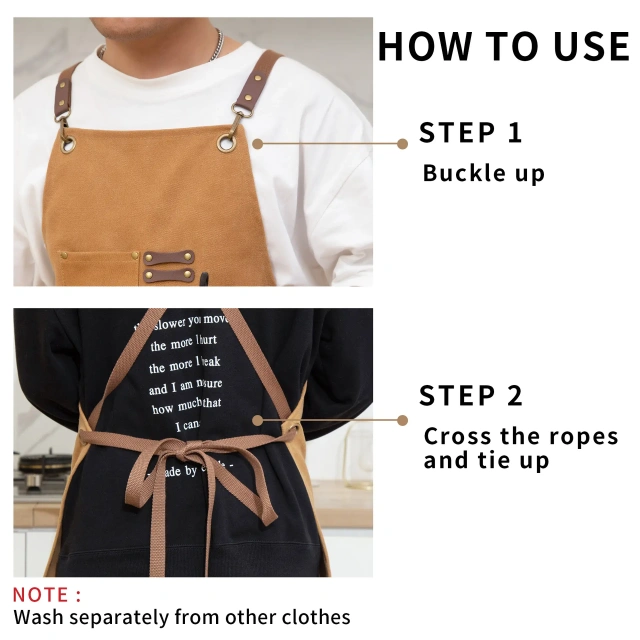Custom Embroidery Camel Canvas Apron Multi-functional Pocket Hairdresser Woodworking Overalls Kitchen Repair Cleaning Tool Apron