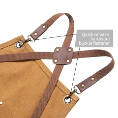 Custom Embroidery Camel Canvas Apron Multi-functional Pocket Hairdresser Woodworking Overalls Kitchen Repair Cleaning Tool Apron