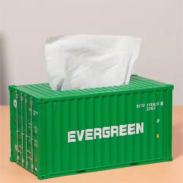 Personalized tissue box Ornaments custom LOGO shipping container model for marketing material