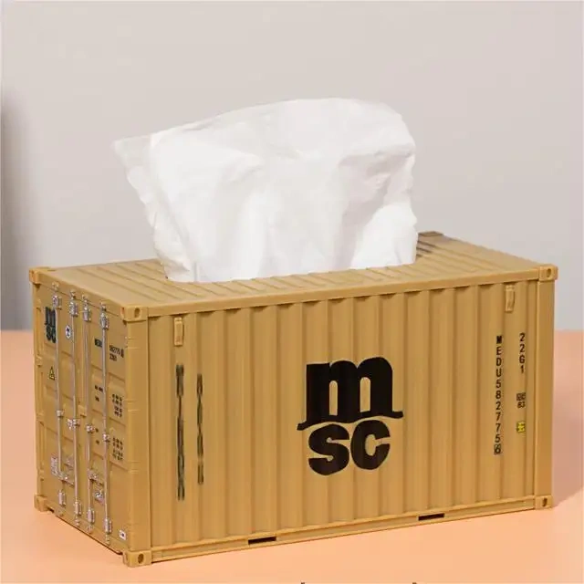 Personalized tissue box Ornaments custom LOGO shipping container model for marketing material