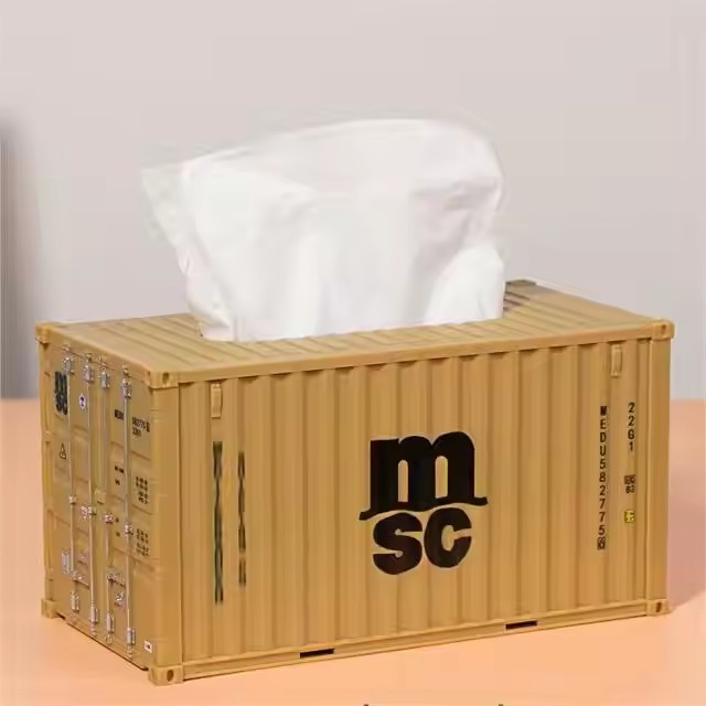 Personalized tissue box Ornaments custom LOGO shipping container model for marketing material
