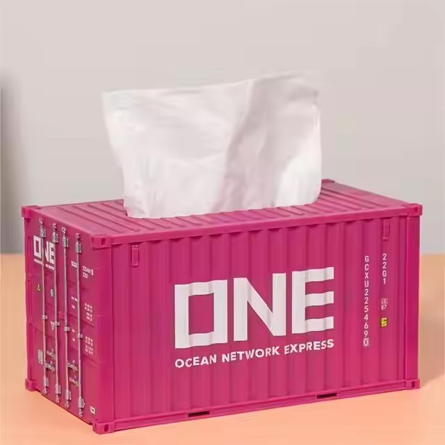 Personalized tissue box Ornaments custom LOGO shipping container model for marketing material