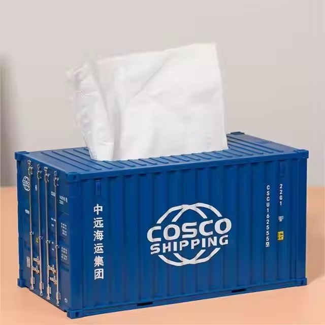 Personalized tissue box Ornaments custom LOGO shipping container model for marketing material