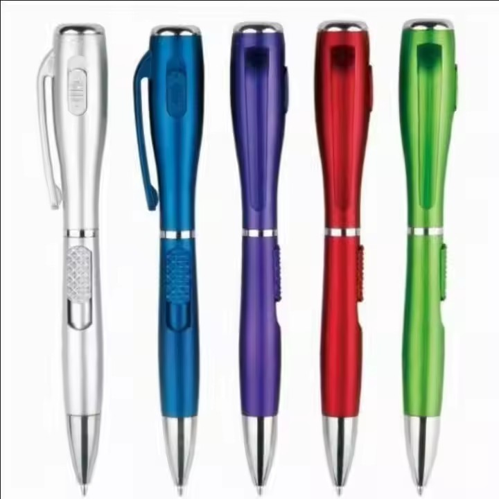 New Multifunctional Ballpoint Pen With LED Light Flashlight Click Type BallPoint Pen with logo Ballpoint Pen 0.5mm