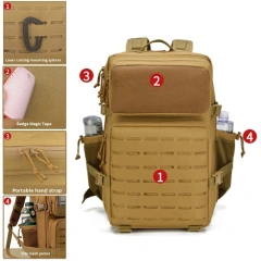 Men's Women's Multi-Functional Outdoor Sports Tactical Backpack Cross-Border Waterproof Fitness Mountaineering Bag Polyester