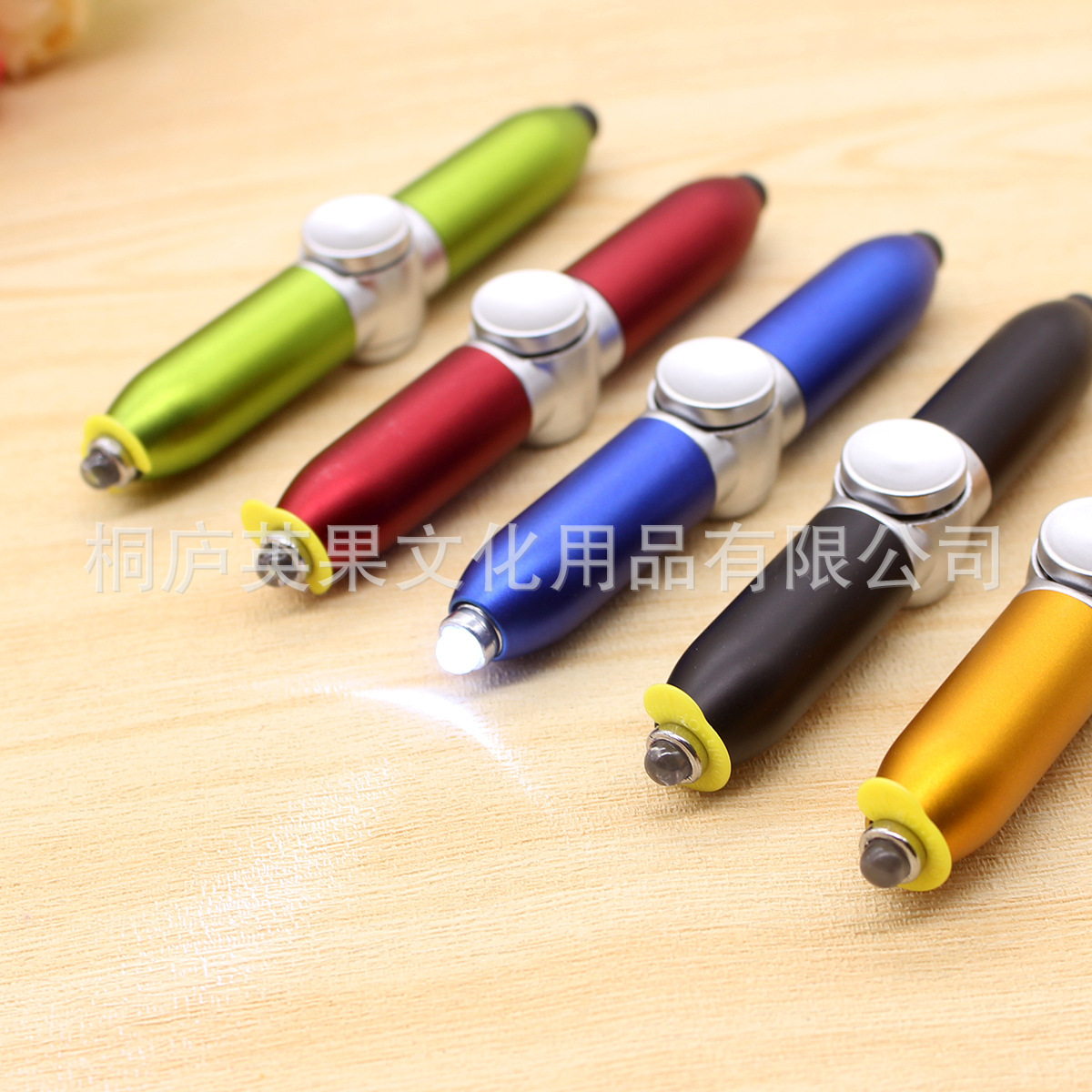 1.0MM Ballpoint Pen LED Lamp Creative Stress Relief Finger Top Spinner Pen Enterprise Customized LOGO Festival Gifts