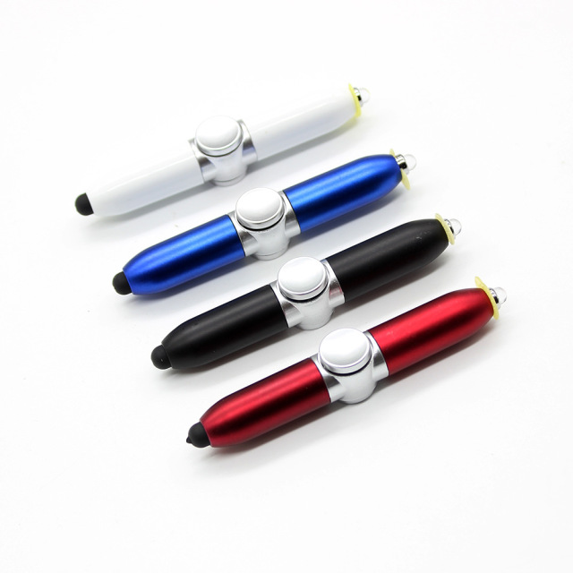 1.0MM Ballpoint Pen LED Lamp Creative Stress Relief Finger Top Spinner Pen Enterprise Customized LOGO Festival Gifts