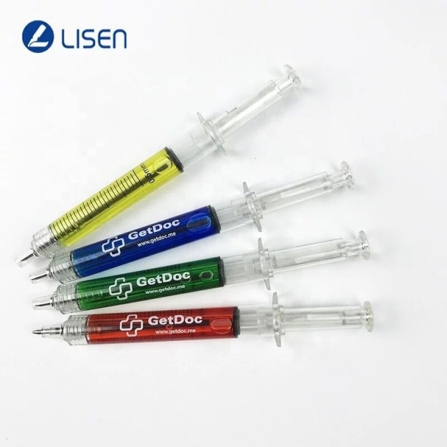 Promotional Gifts Customized logo Hospital Doctor Nurse Pens Medical Injection Pens Novelty Plastic Syringe Ballpoint Pens