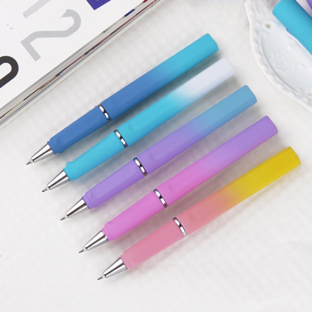 Customized High-Capacity Gel Ink Pen 0.5mm Tip Black Non-Erasable BKS Brand New Gradient Promotional Plastic Business Medical