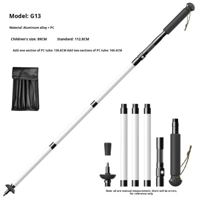Multifunctional Light-Up Trekking Pole Folding Portable Rechargeable Lighting Climbing Walking Stick Light Hiking