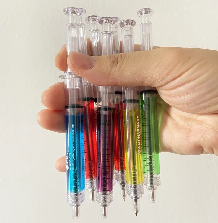 Promotional Gifts Customized logo Hospital Doctor Nurse Pens Medical Injection Pens Novelty Plastic Syringe Ballpoint Pens